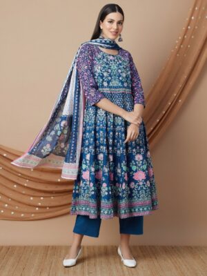 MELANGE Floral Printed A-Line Kurta Set
