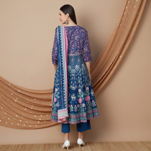 MELANGE Floral Printed A-Line Kurta Set - Image 2