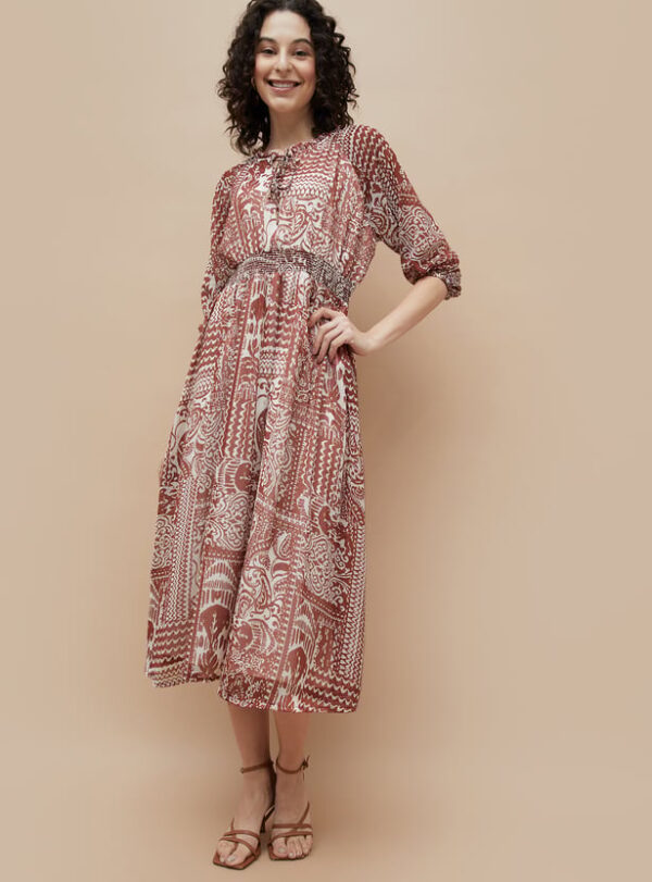 COLOUR ME Printed Midi Dress - Image 4