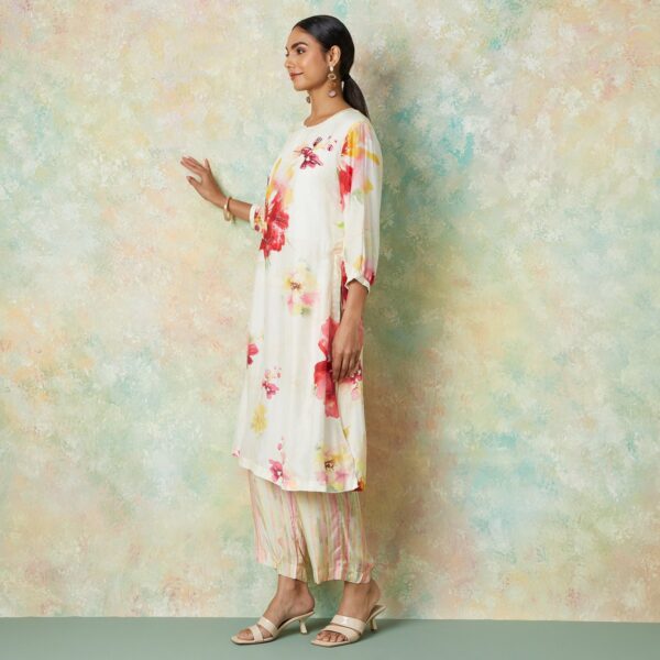 MELANGE Floral Print Straight Kurta Set - Image 7