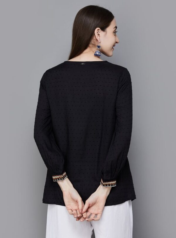 W Women Embroidered Round Neck Top - Image 5